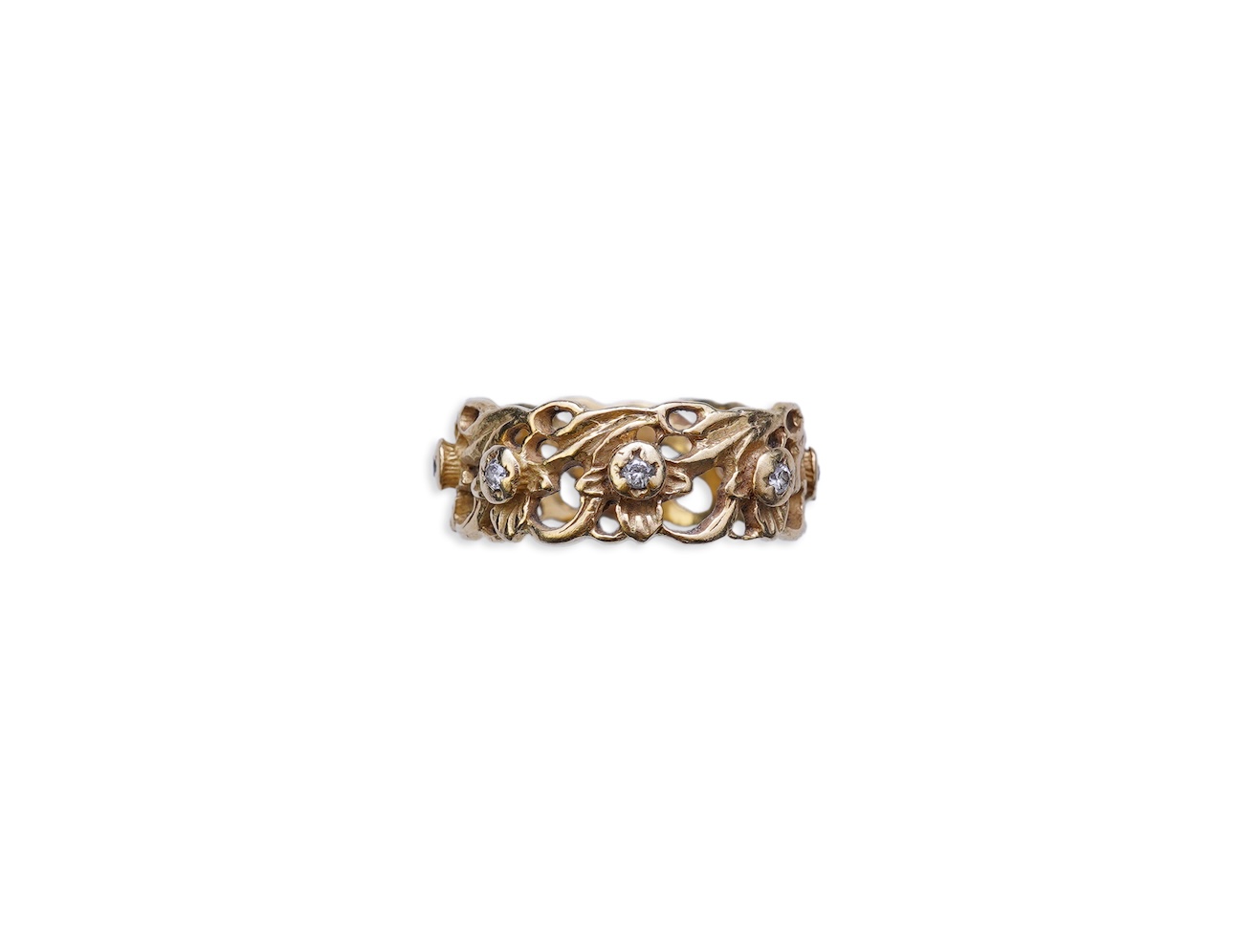 A gold and diamond eternity ring